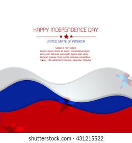 Vector illustration or greeting card for fourth of july, Independence day of America.