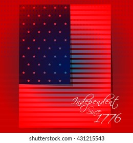 Vector illustration or greeting card for fourth of july, Independence day of America.