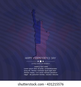 Vector illustration or greeting card for fourth of july, Independence day of America.