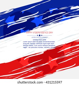Vector illustration or greeting card for fourth of july, Independence day of America.