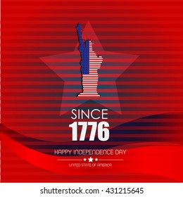 Vector illustration or greeting card for fourth of July, Independence day of America.
