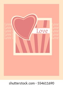 Vector illustration. Greeting card with gift and heart.
