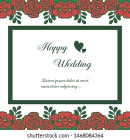 Vector illustration greeting card happy day with frame wreath orange