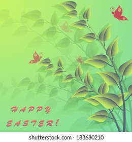 vector illustration greeting card Happy Easter 
