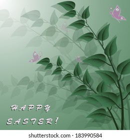 vector illustration greeting card Happy Easter 