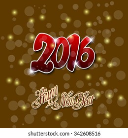 Vector illustration or greeting card for happy new year 2016, year of the monkey.