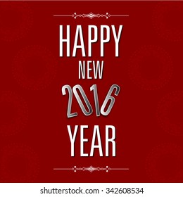Vector illustration or greeting card for happy new year 2016, year of the monkey.