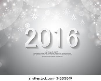 Vector illustration or greeting card for happy new year 2016, year of the monkey.