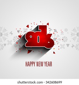 Vector illustration or greeting card for happy new year 2016, year of the monkey.
