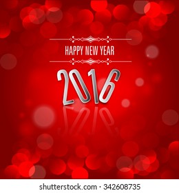 Vector illustration or greeting card for happy new year 2016, year of the monkey.