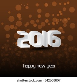 Vector illustration or greeting card for happy new year 2016, year of the monkey.