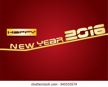 Vector illustration or greeting card for happy new year 2016, year of the monkey.