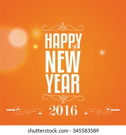 Vector illustration or greeting card for happy new year 2016