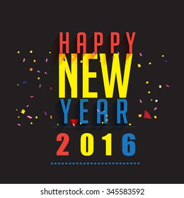 Vector illustration or greeting card for happy new year 2016