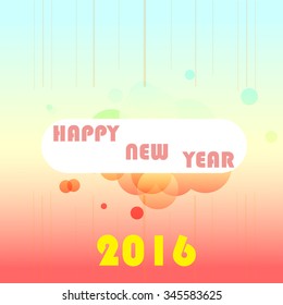 Vector illustration or greeting card for happy new year 2016