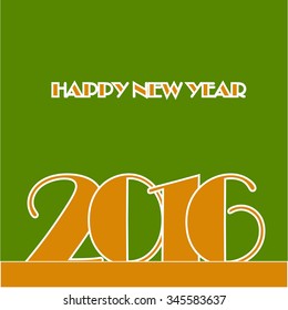Vector illustration or greeting card for happy new year 2016