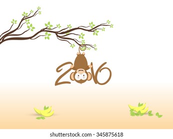 Vector illustration or greeting card for happy new year 2016 with beautiful typography.