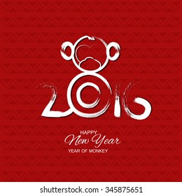 Vector illustration or greeting card for happy new year 2016 with beautiful typography.