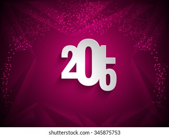 Vector illustration or greeting card for happy new year 2016 with beautiful typography.