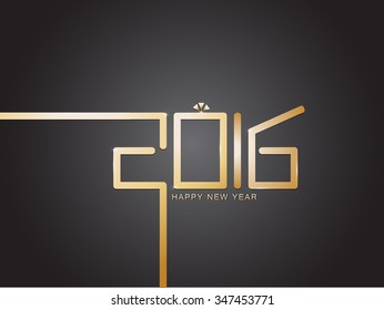 vector illustration or greeting card for happy new year with beautiful typography, year of the monkey.