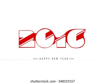 Vector illustration or greeting card for happy new year 2016, with beautiful stylish text, year of the monkey.