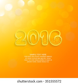 Vector illustration for greeting card for happy new year 2016 with beautiful text effects and background, year of the monkey.