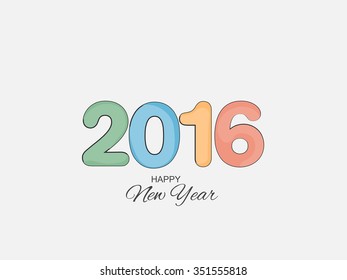 Vector illustration for greeting card for happy new year 2016 with beautiful text effects and background, year of the monkey.