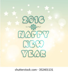 vector illustration or greeting card for happy new year 2016 with beautiful and stylish typography, year of the monkey