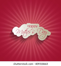 Vector illustration or greeting card for happy mother's day with beautiful element and typography.