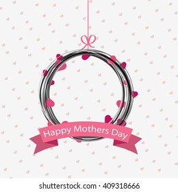 Vector illustration or greeting card for happy mother's day with beautiful element and typography.