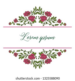 Vector illustration greeting card hello spring with very beautiful frames of flowers and green foliage hand drawn