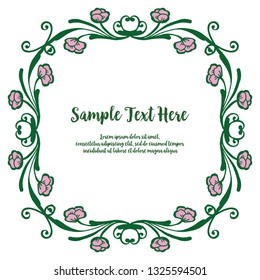 Vector illustration greeting card hello summer with pink flower art hand drawn