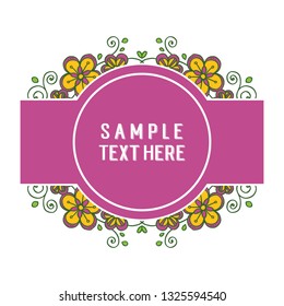 Vector illustration greeting card hello summer with pink flower art hand drawn