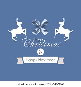 Vector illustration or greeting card for merry Christmas.