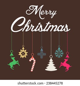 Vector illustration or greeting card for merry Christmas.