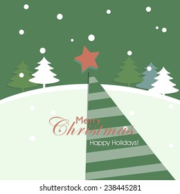 Vector illustration or greeting card for merry Christmas.