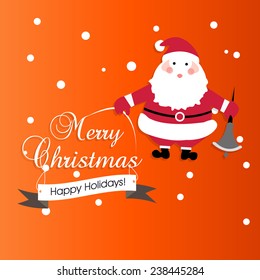 Vector illustration or greeting card for merry Christmas.