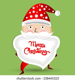 Vector illustration or greeting card for merry Christmas.