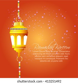 Vector illustration or greeting card for the month of ramadan, Iftar party flyer with eid and ramadan design element.