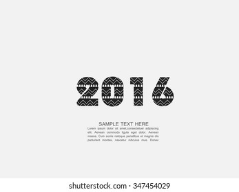 Vector illustration or greeting card for new year 2016, year of the monkey