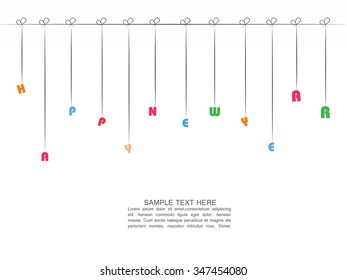 Vector illustration or greeting card for new year 2016, year of the monkey