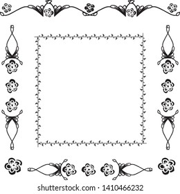 Vector illustration greeting card with ornament of flower frame