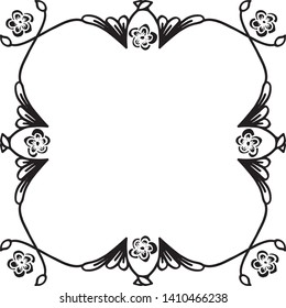 Vector illustration greeting card with ornament of flower frame