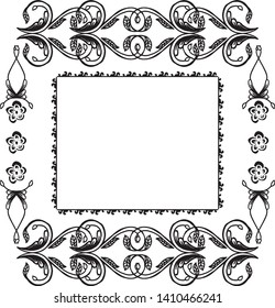 Vector illustration greeting card with ornament of flower frame