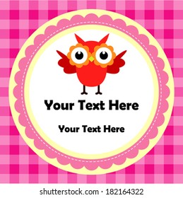 Vector illustration of greeting card with owl