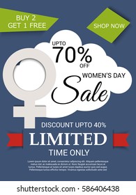 Vector illustration of a  greeting card or poster design for Happy Womens Day.