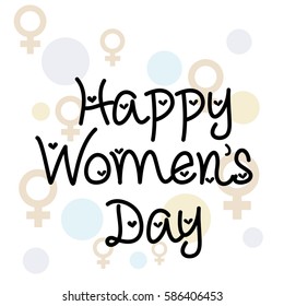 Vector illustration of a  greeting card or poster design for Happy Womens Day.