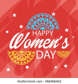 Vector illustration of a  greeting card or poster design for Happy Womens Day.
