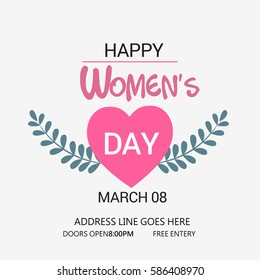 Vector illustration of a  greeting card or poster design for Happy Womens Day.