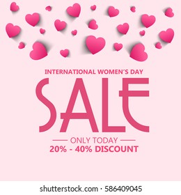 Vector illustration of a  greeting card or poster design for Happy Womens Day.